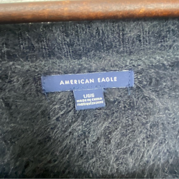 American Eagle Black Eyelash Sweater Large - Picture 5 of 7